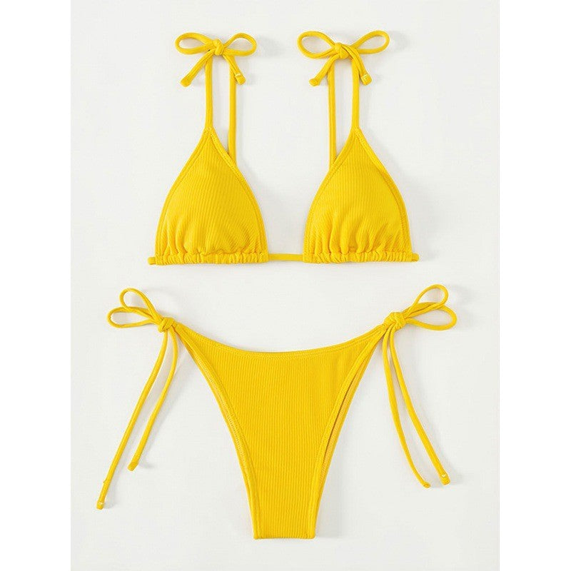 Damen Triangel-Bikini mit verspielten Bindebändern Drune