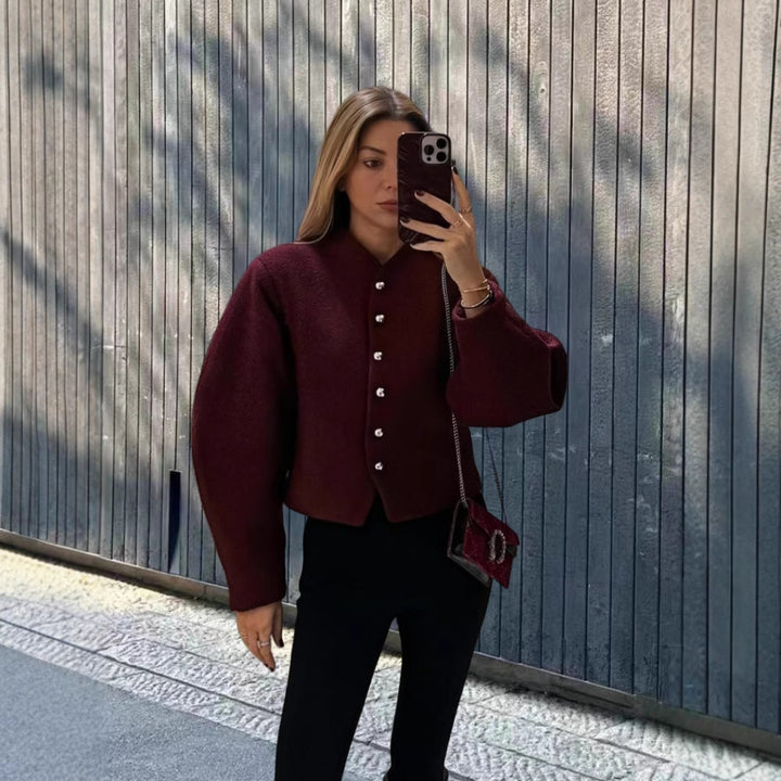 Damen Chice Überwurfjacke mit strukturiertem Design und eleganten Knöpfen Drune