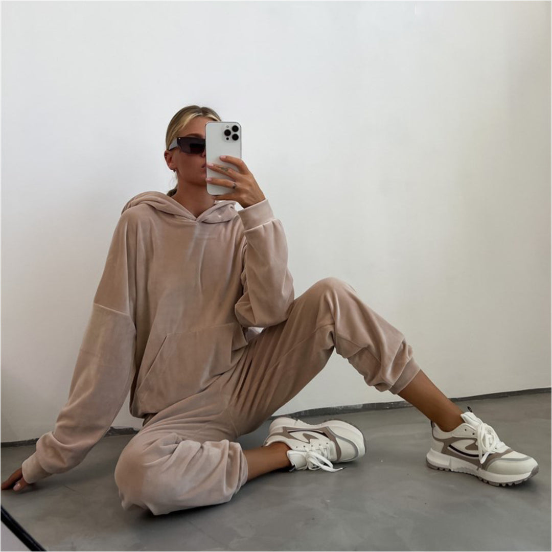 Damen Legere und kuschelige Fleece-Jogginganzug Drune