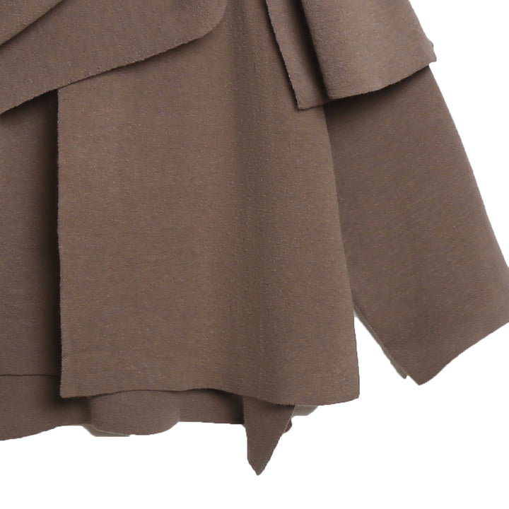 Damen gemütlicher Strickponcho mit raffinierten Drapierungen Drune