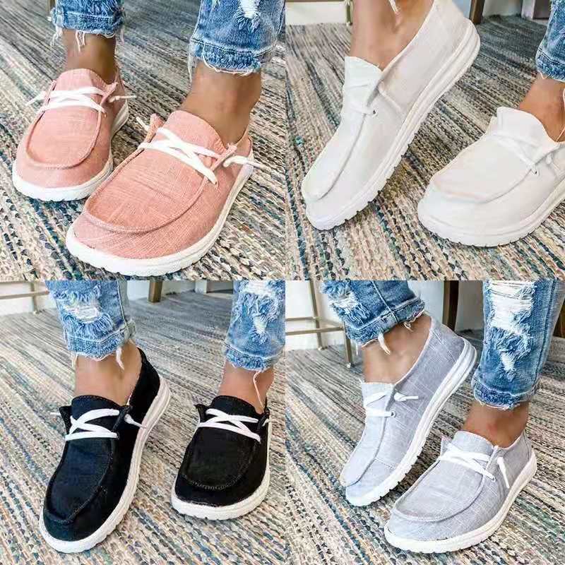 Damen bequeme Slip-On Sneakers mit atmungsaktivem Obermaterial und flexibler Sohle Drune