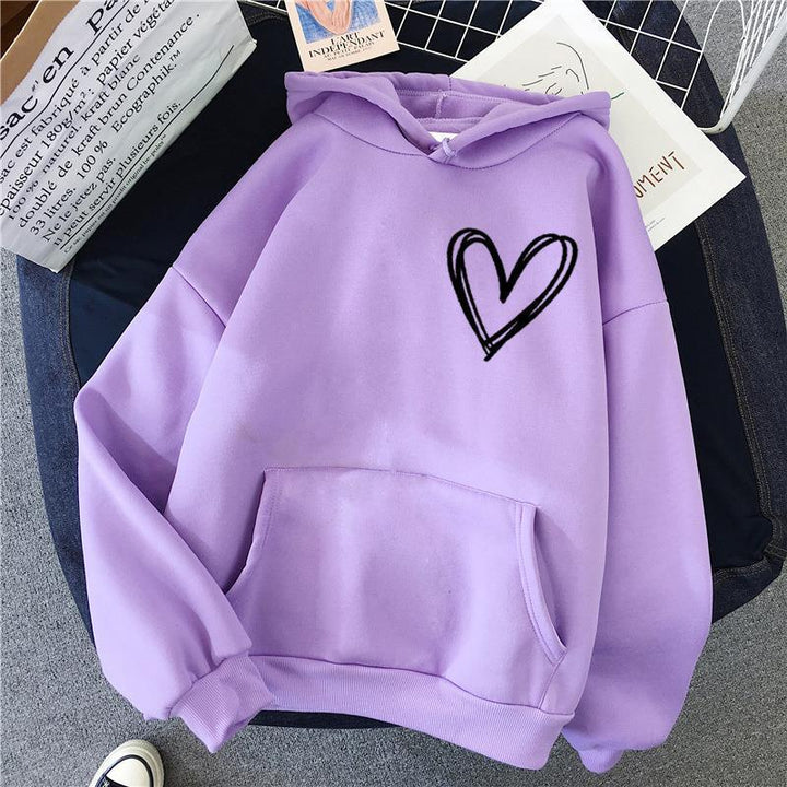 Damen Kapuzenpullover mit lieblichen Herzmotiv Drune