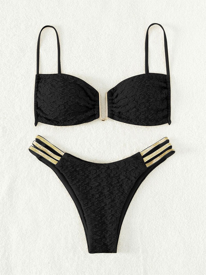 Damen Push-Up Bikini mit raffiniertem Schnürdetail Drune
