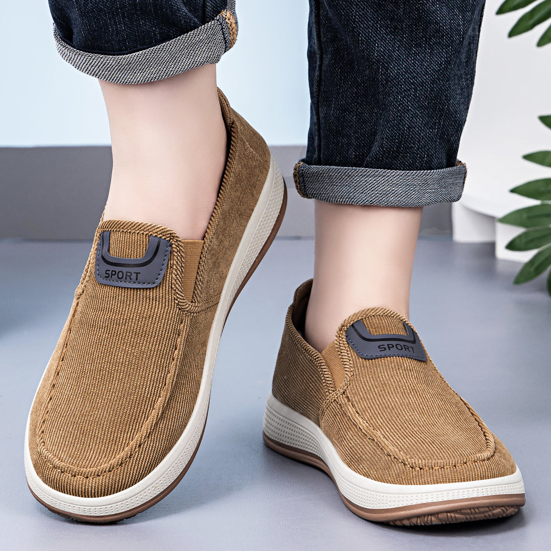 Herren nan Cord-Slipper-Sneaker mit elastischem Einstieg, gepolsterter Innensohle und griffiger Gummilaufsohle Drune