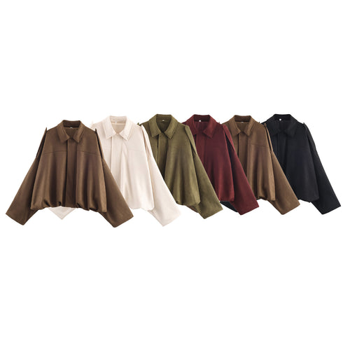 Damen modische Oversized-Jacke mit eleganten Details und Kragen Drune