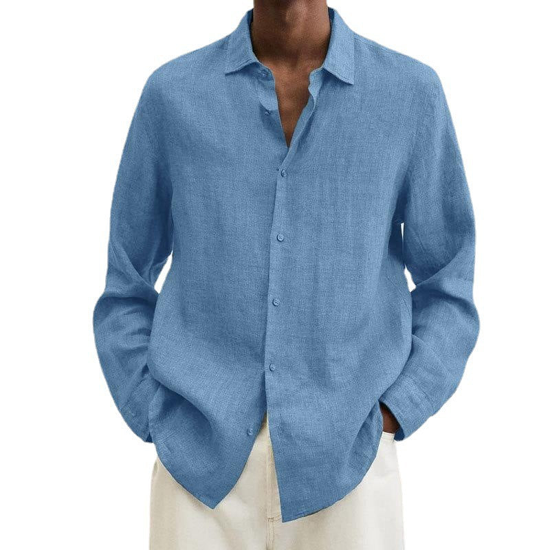 Herren nan leichtes Leinenhemd mit klassischem Kragen und lässigem Relaxed Fit Drune