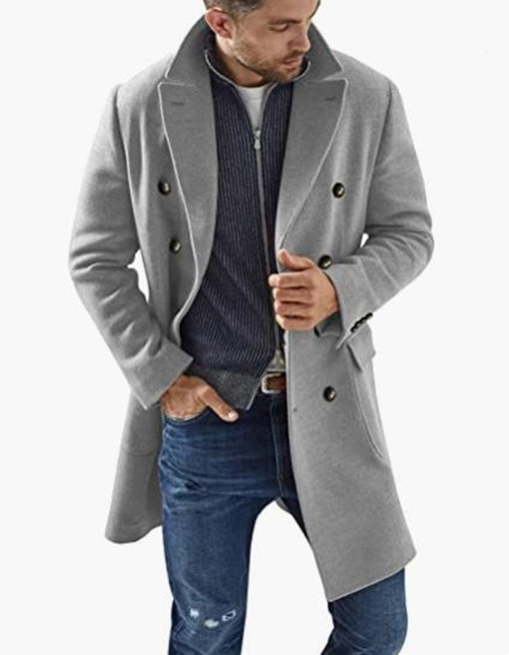 Herren eleganter Doppelknebel-Mantel mit modernem Schnitt Drune