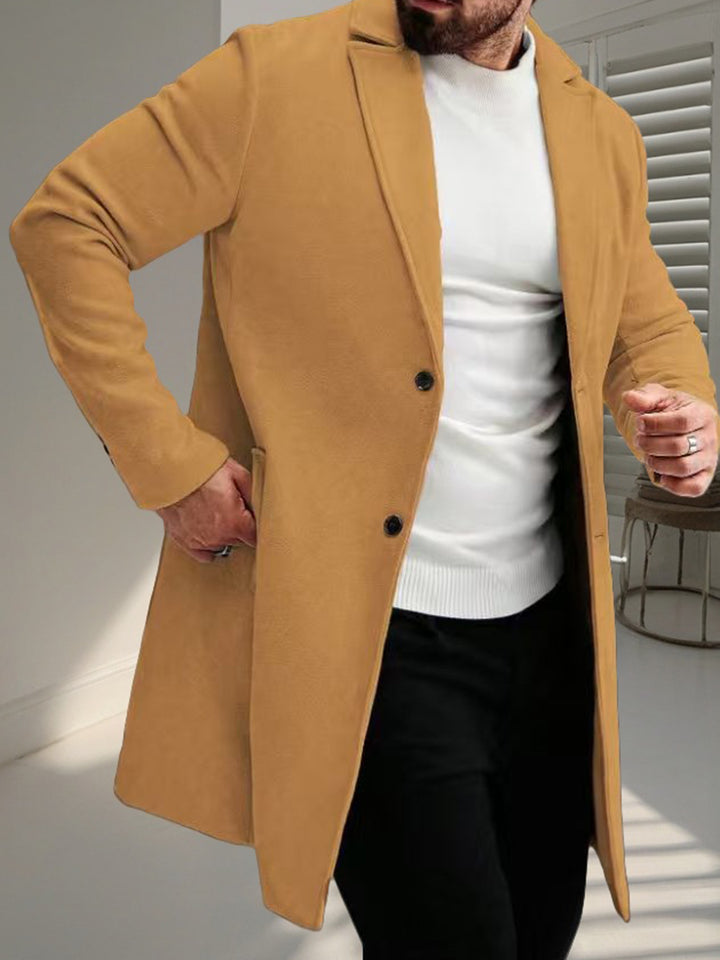 Herren eleganter Wollmantel mit schmaler Silhouette Drune