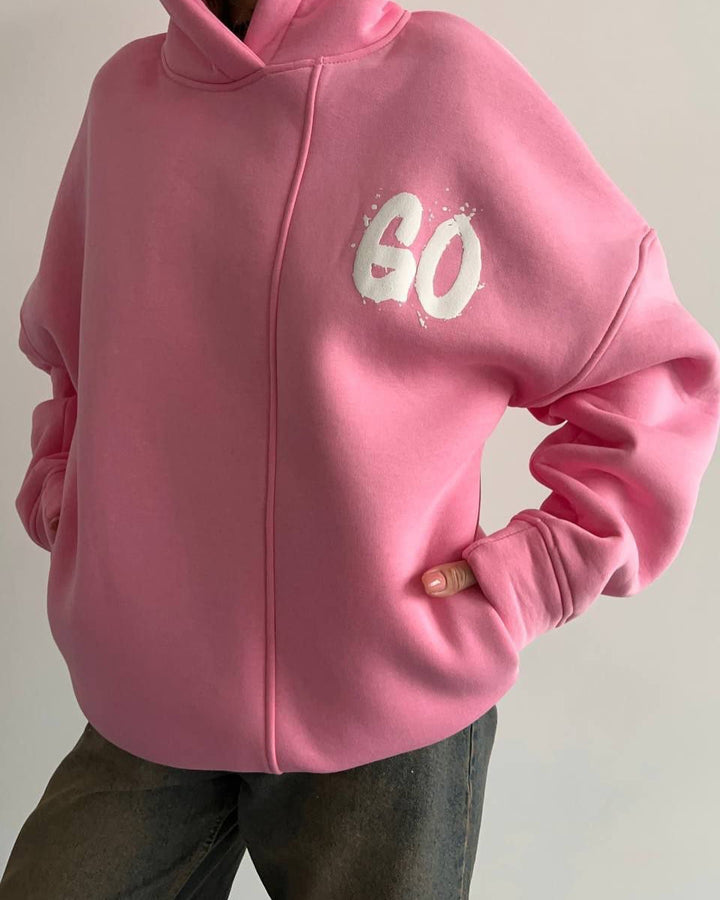 Damen oversized Kapuzenpullover mit bequemen Schnitt und lässigen Ärmeln Drune
