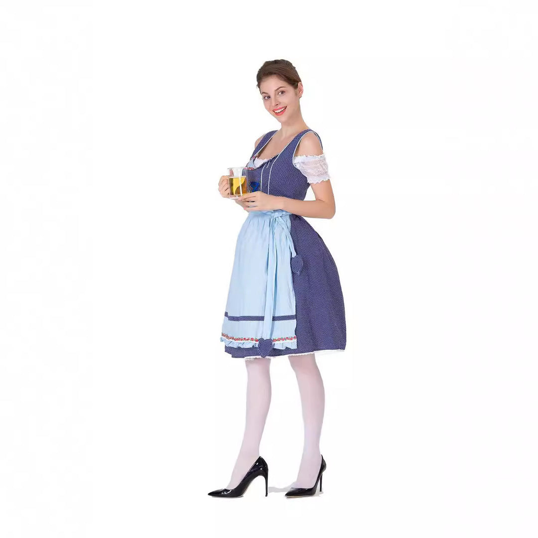 Damen nan tradicionales Oktoberfest Dirndlkleid mit Schürze Drune