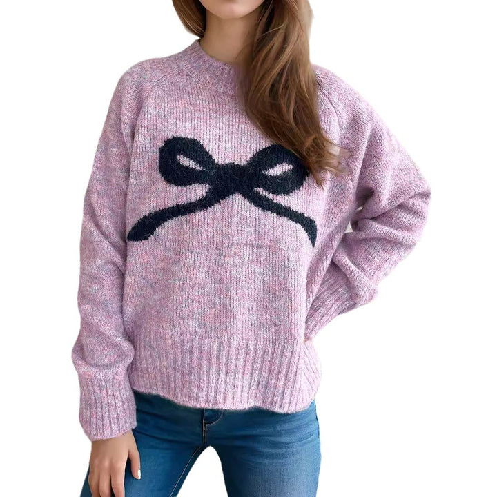 Damen kuscheliger Pullover mit Schleifenmotiv Drune