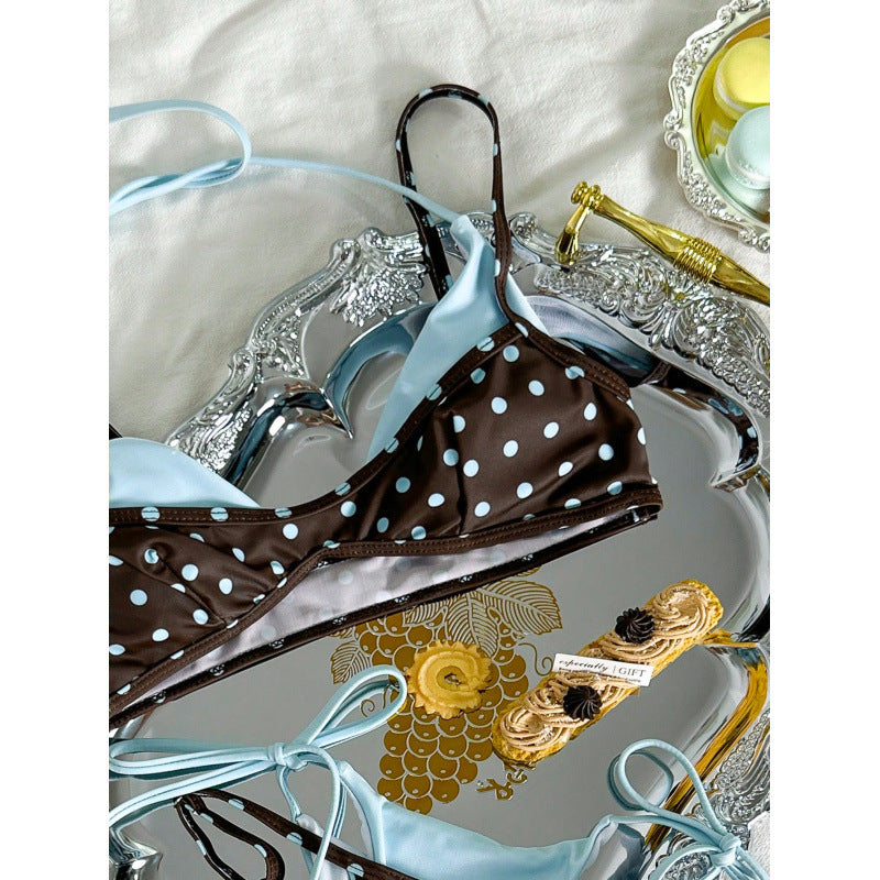 Damen Bikini-Set mit modischem Punktedesign und verstellbaren Trägern Drune