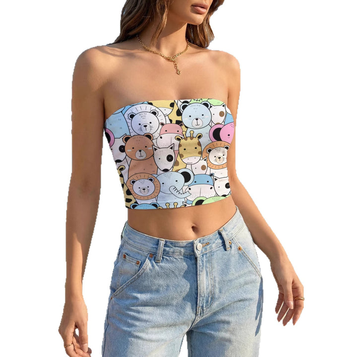 Damen Bandeau-Top mit kreativem Marmor-Design Drune