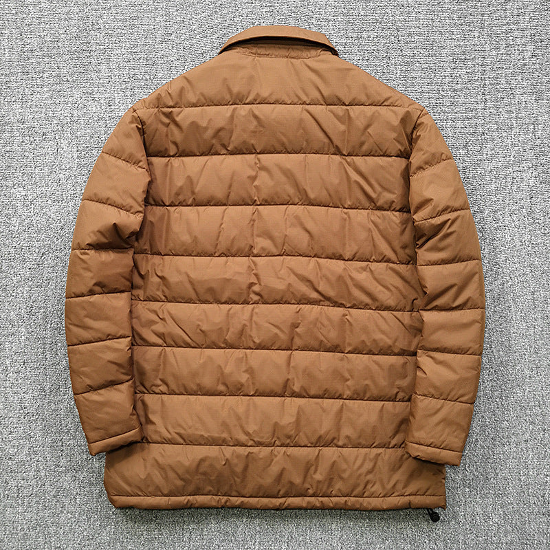 Herren gesteppte Overshirt-Jacke mit praktischen Klappentaschen und robustem Kragen Drune