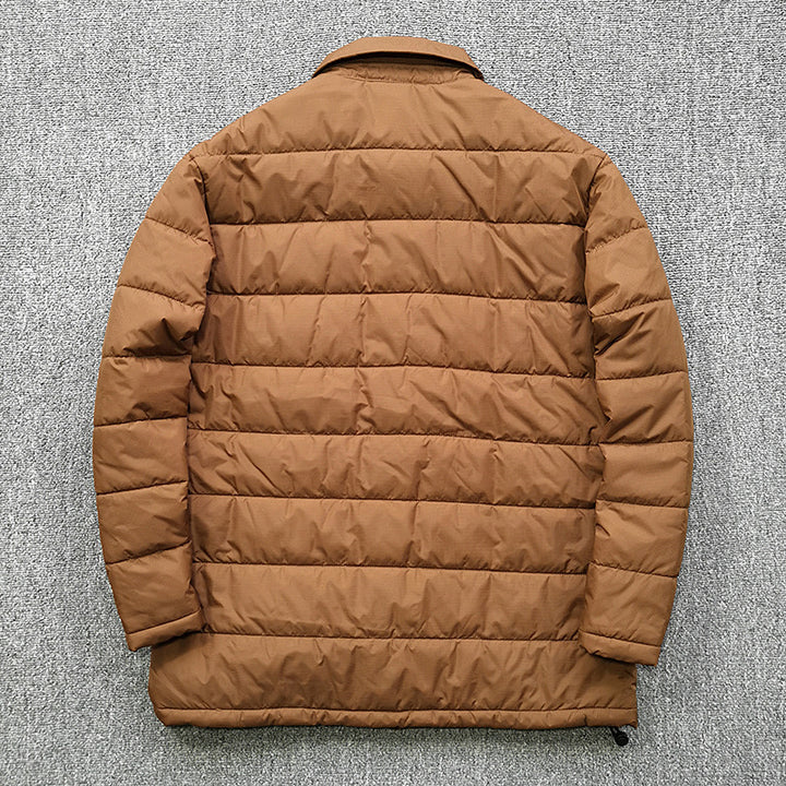 Herren gesteppte Overshirt-Jacke mit praktischen Klappentaschen und robustem Kragen Drune