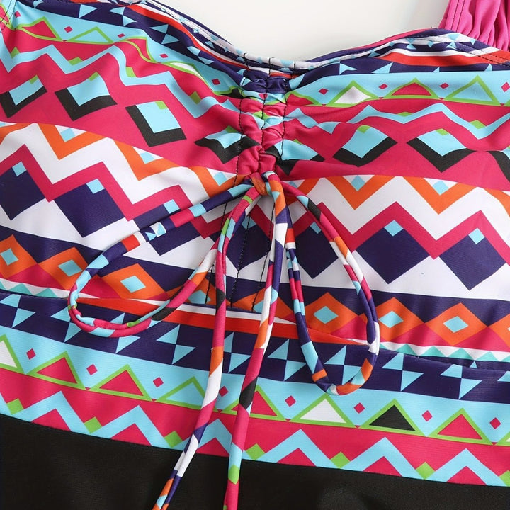 Damen Sportliches Badeanzug-Set mit modischem Oberteil und Shorts Drune