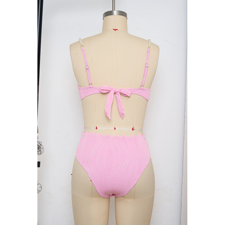 Damen Push-Up-Bikini mit Raffung und eleganten Trägern Drune