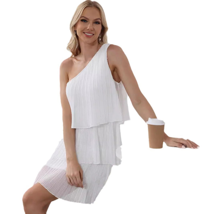 Damen asymmetrisches Wickelkleid mit gerafftem Design Drune
