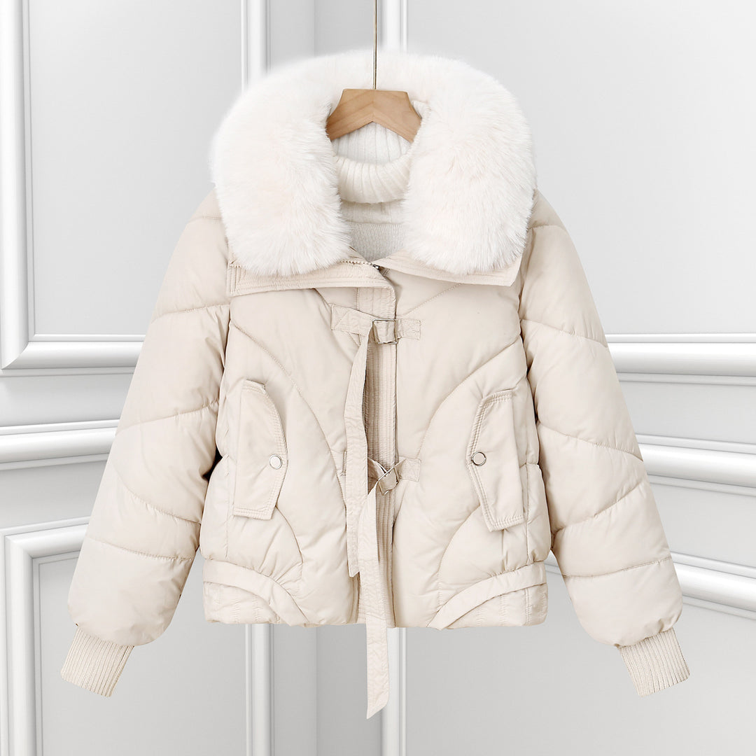 Damen Wattierte Winterjacke mit luxuriösem Kunstfellkragen und praktischen Taschen Drune