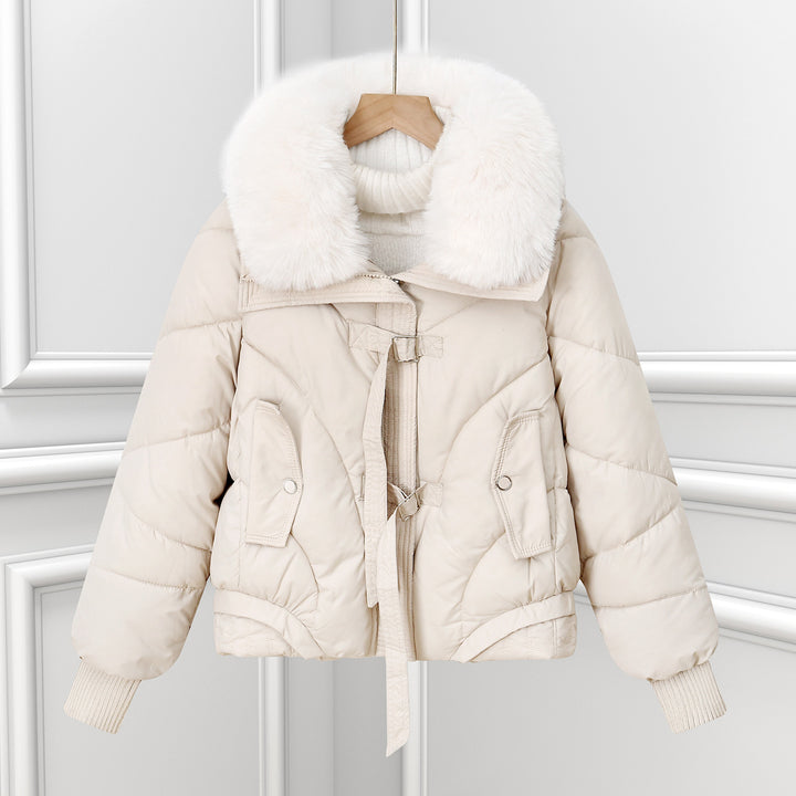 Damen Wattierte Winterjacke mit luxuriösem Kunstfellkragen und praktischen Taschen Drune