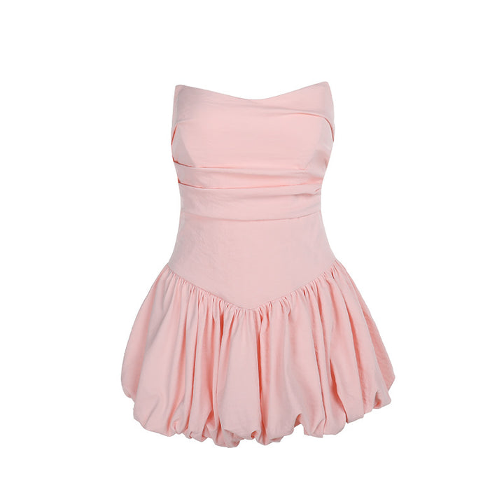 Damen Minikleid mit voluminösem Rock und tailliertem Oberteil Drune