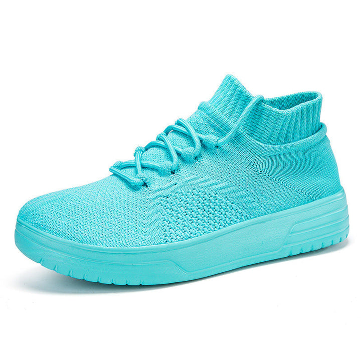 Damen Hohe Sneaker aus atmungsaktivem Strickmaterial Drune