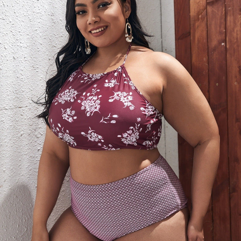 Damen Hochgeschnittener Bikini mit modischem Cropped-Oberteil Drune