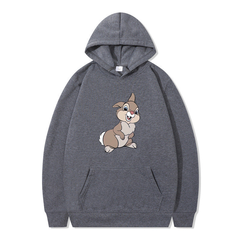 Damen Kapuzenpullover mit niedlichem Hasen-Design und bequemen Kängurutaschen Drune