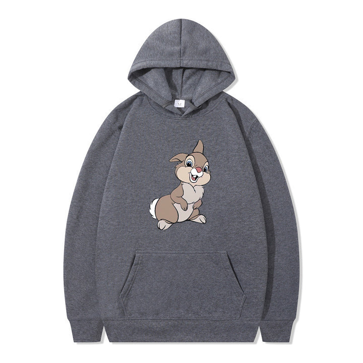 Damen Kapuzenpullover mit niedlichem Hasen-Design und bequemen Kängurutaschen Drune