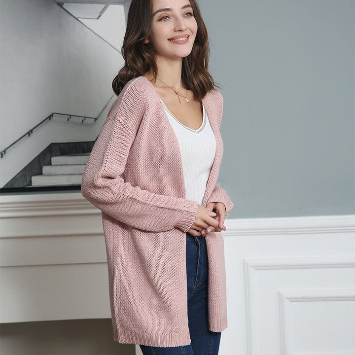 Damen Offene Strickjacke mit lässigem Schnitt und Taschen Drune