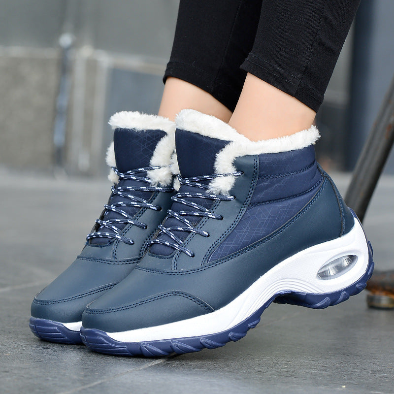 Damen Winterboots mit modischem Kunstfellkragen und rutschfester Sohle Drune