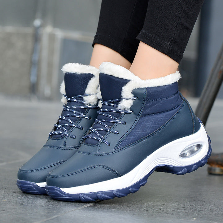 Damen Winterboots mit modischem Kunstfellkragen und rutschfester Sohle Drune