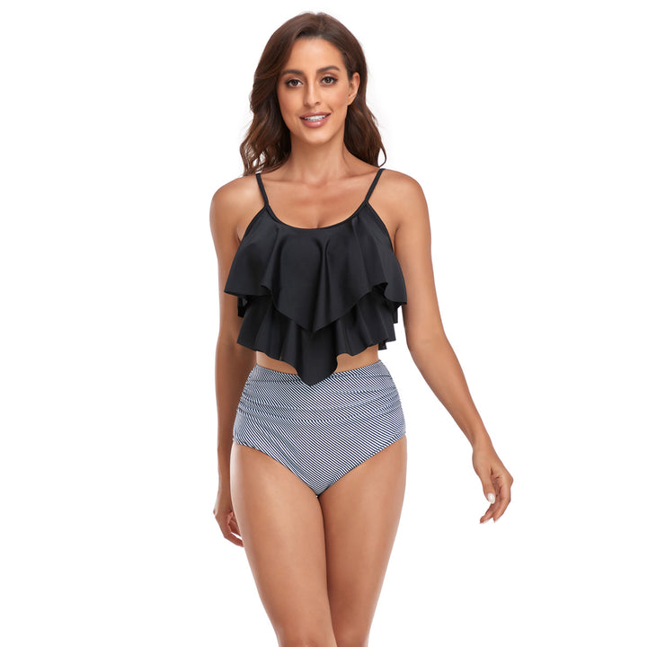 Damen Tankini-Set mit fließendem Rüschendesign und figurbetonter Bikinihose Drune