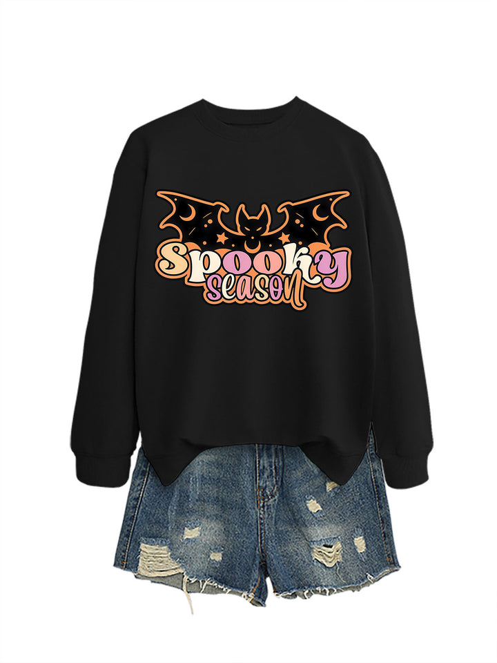 Damen Sweatshirt mit kreativem Halloween-Motiv Drune