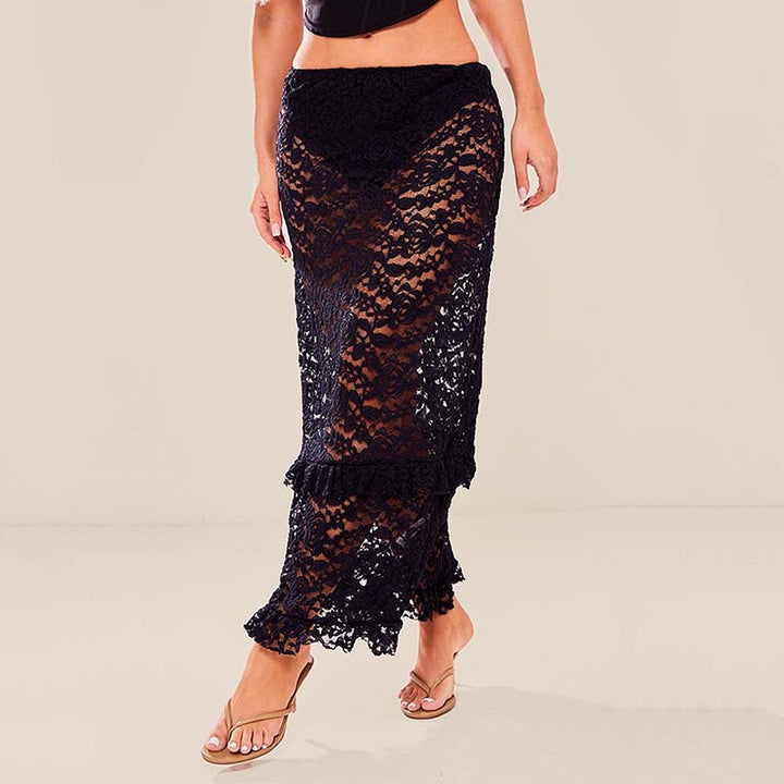 Damen Spitzen Badeanzug Cover-Up Drune