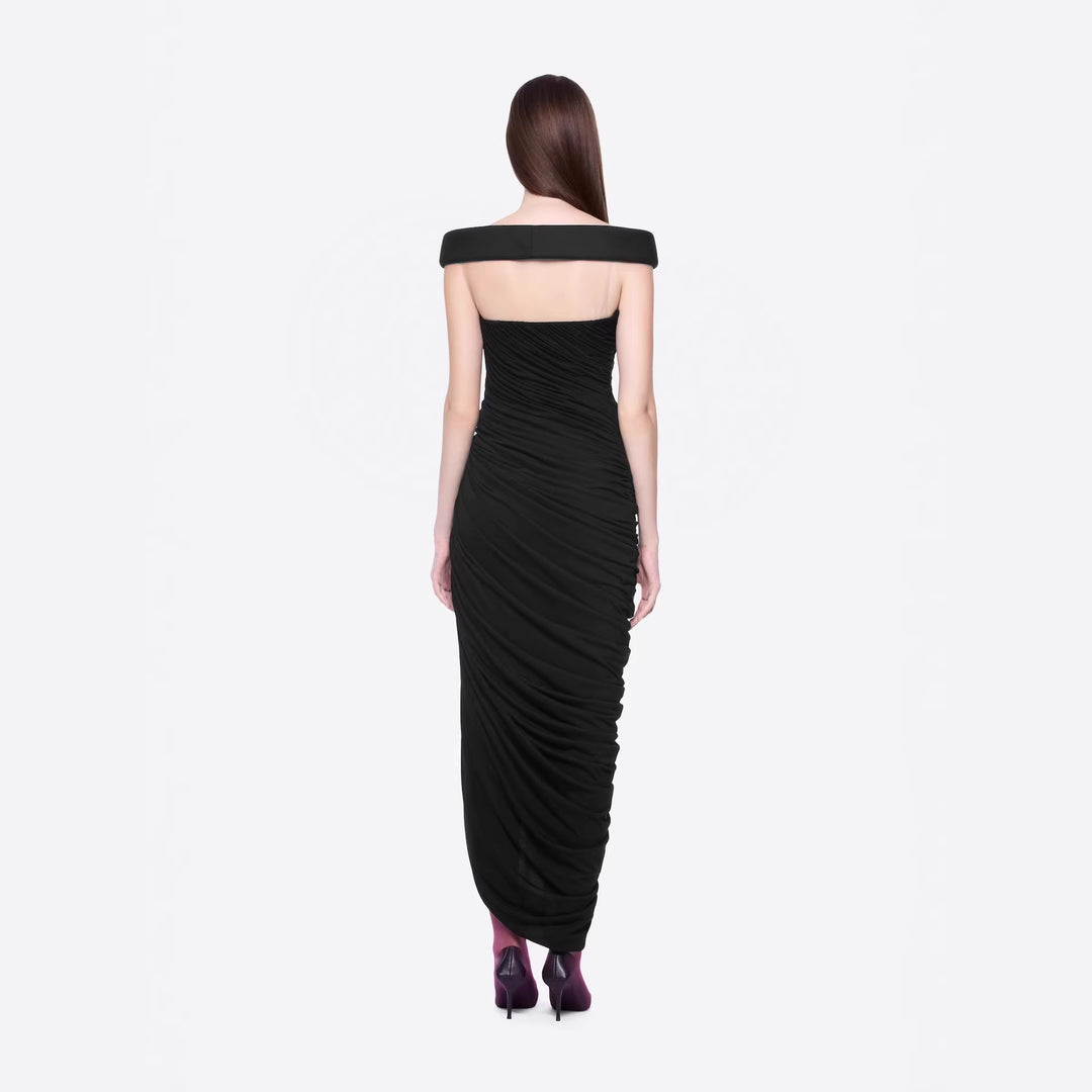 Damen Elegantes Cleopatra-Kleid mit tiefem Ausschnitt und drapiertem Rock Drune