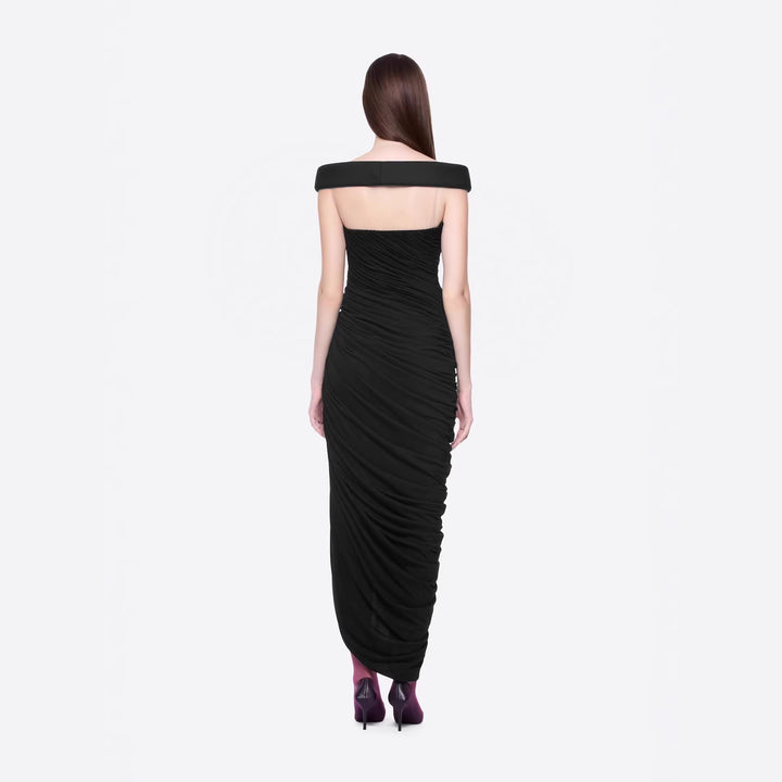 Damen Elegantes Cleopatra-Kleid mit tiefem Ausschnitt und drapiertem Rock Drune