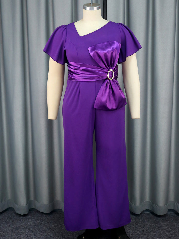 Damen eleganter Jumpsuit mit dekorativer Schleifenapplikation Drune
