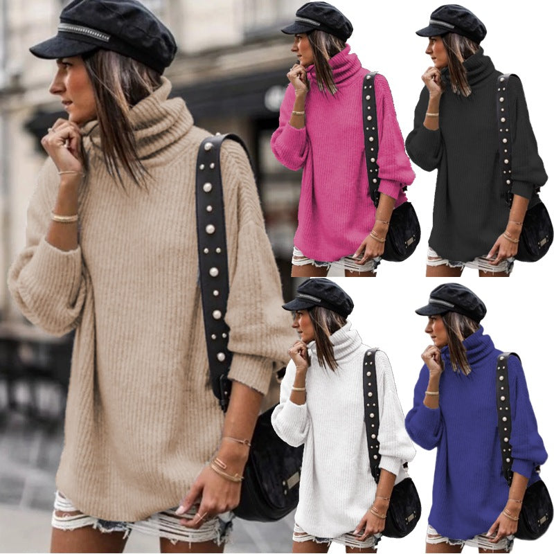 Damen stylischer Oversize Rollkragenpullover Drune