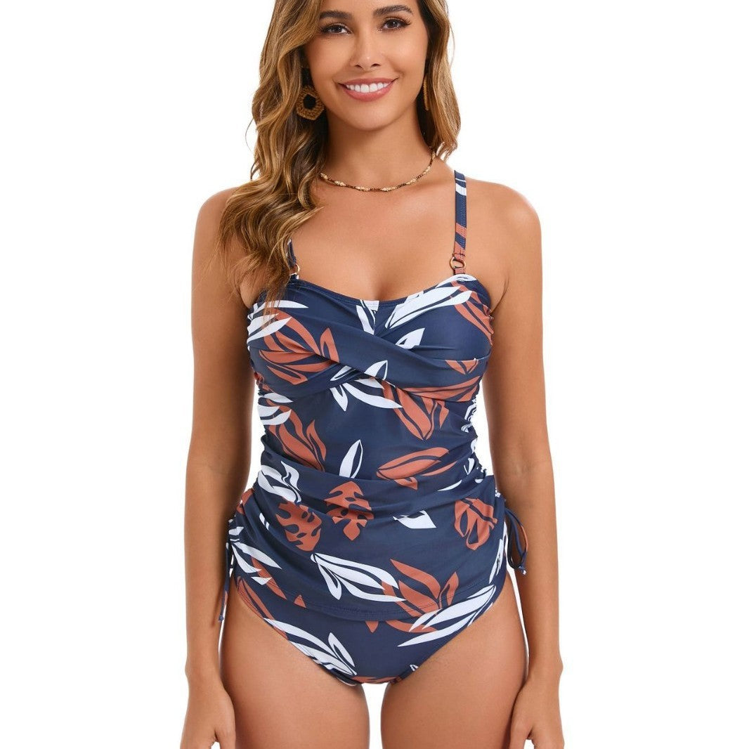 Damen Tankini mit raffinierten Raffungselementen und floralem Design Drune
