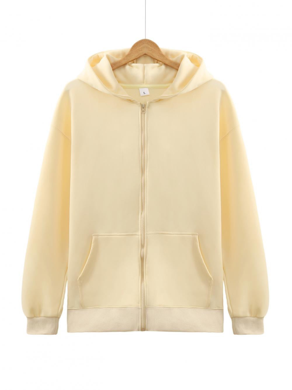 Unisex nan leichter Reißverschluss-Hoodie mit innen angerautem French-Terry, flachen Nähten und Kängurutaschen Drune