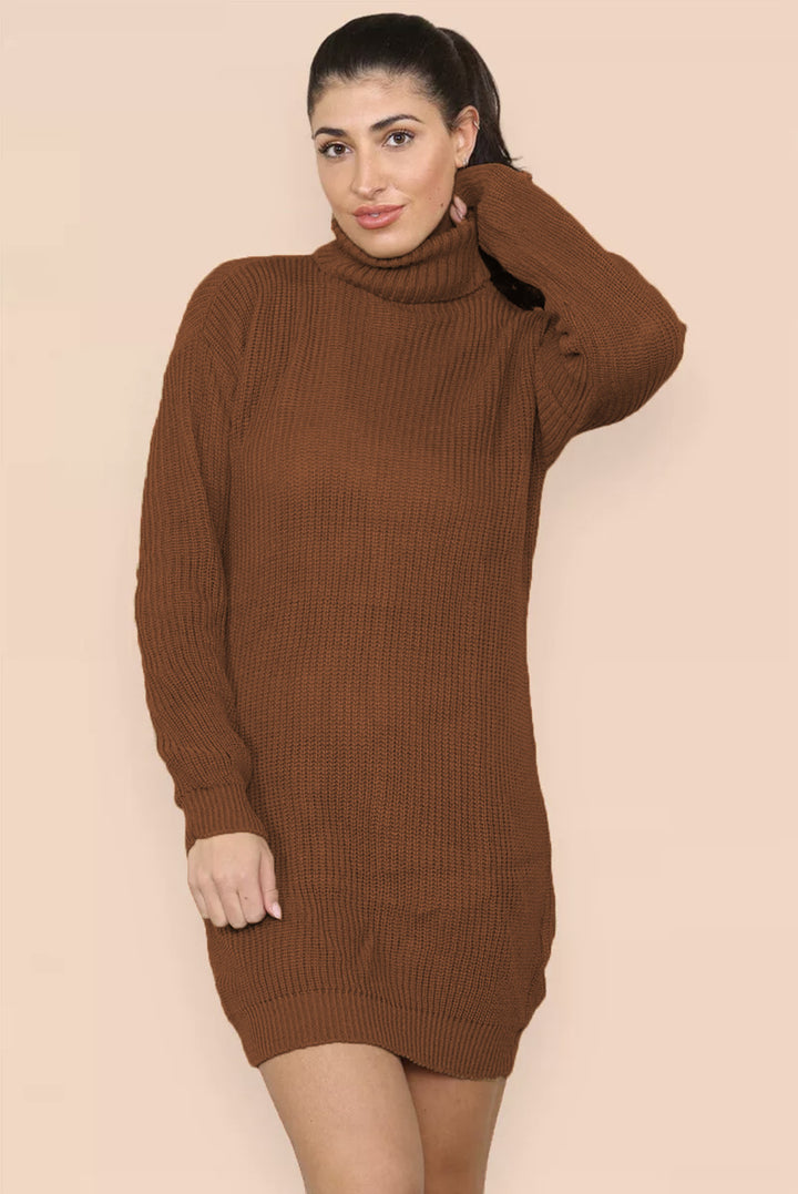 Damen Strickkleid mit hohem Rollkragen und lässigem Schnitt Drune