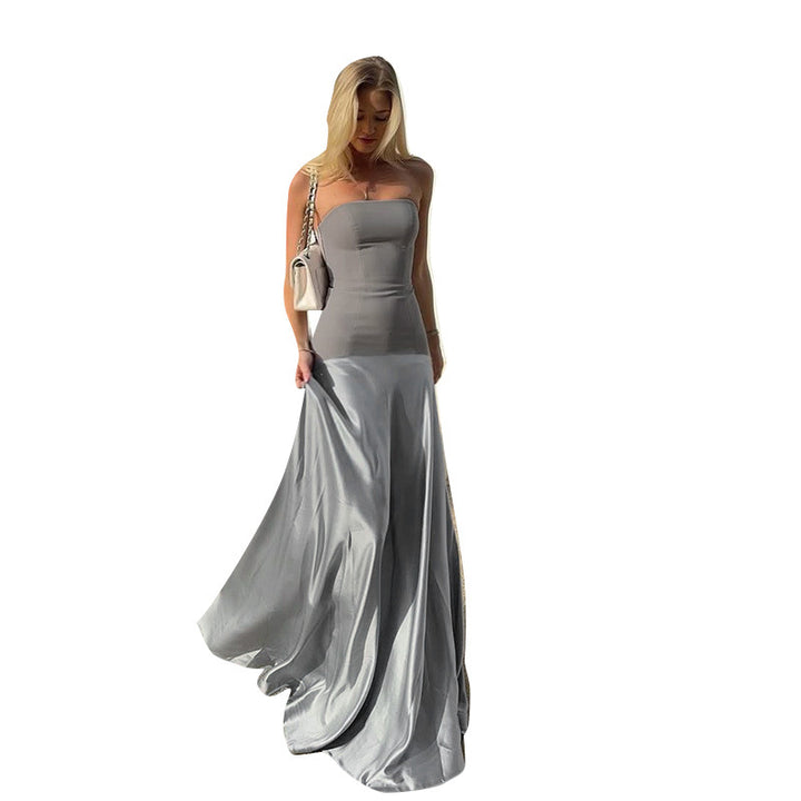 Damen Elegantes Maxikleid mit schmalem Oberteil Drune