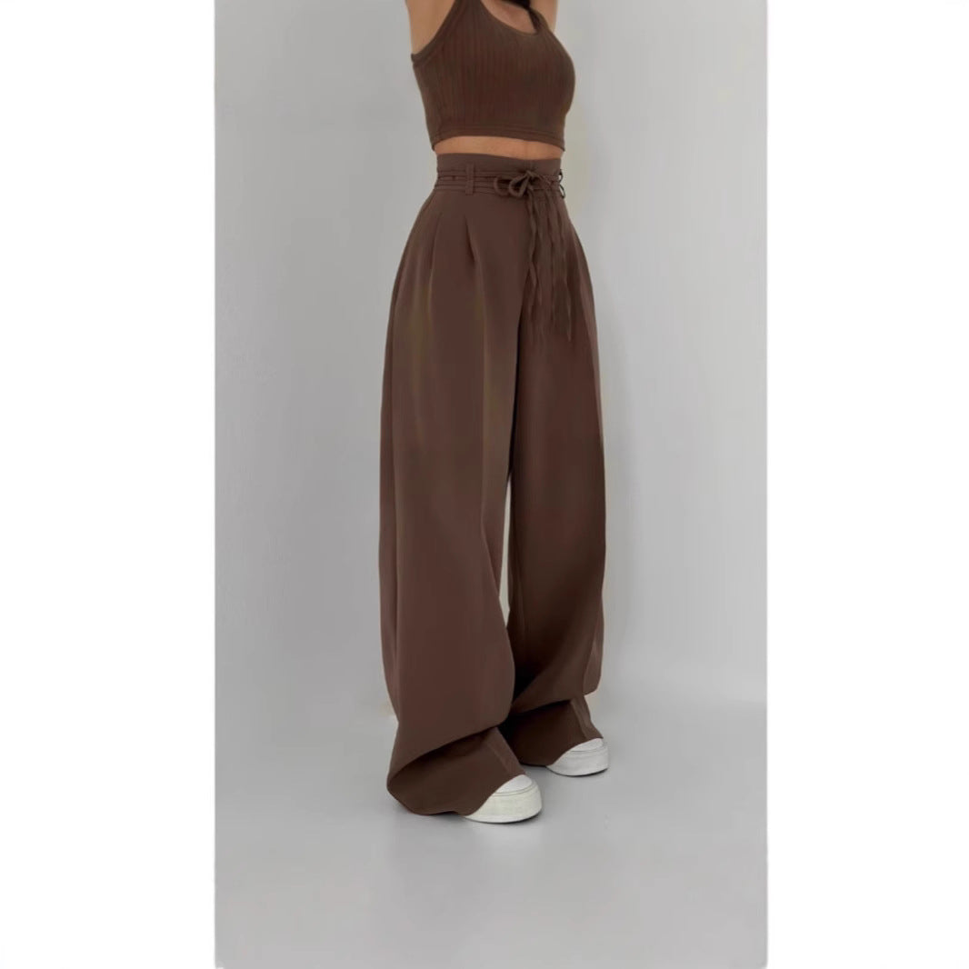 Damen Weite Hochbund-Hose mit raffinierter Drapierung Drune