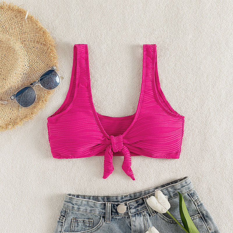 Damen Bikini-Set mit Knotenverschluss und hoch geschnittenem Höschen Drune