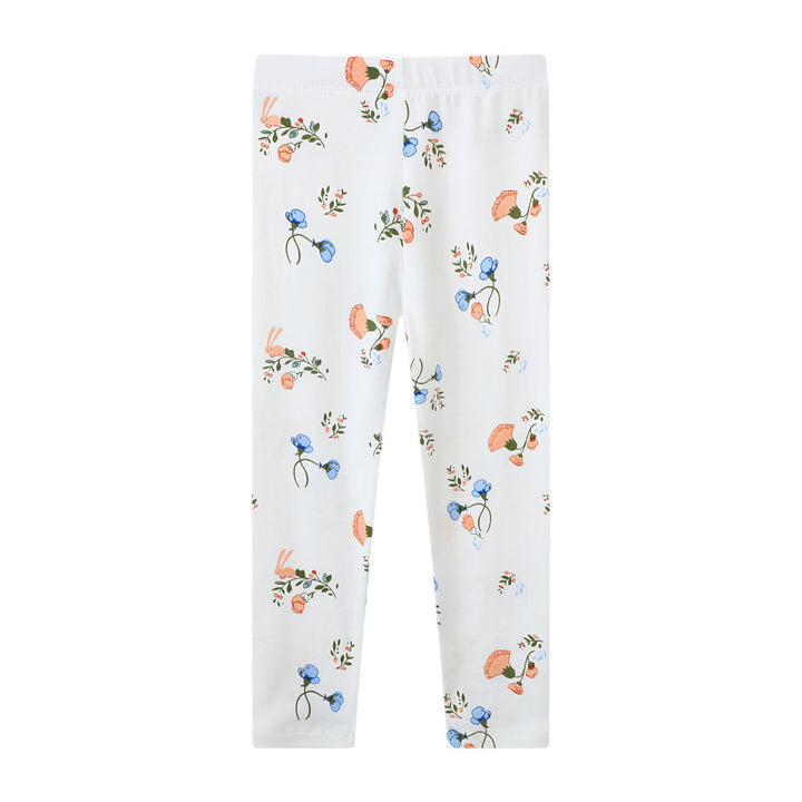 Mädchen Leggings mit buntem Blumenmuster Drune