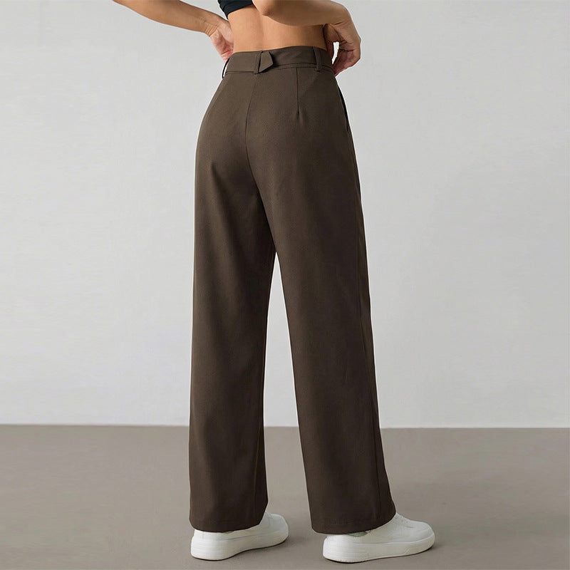 Damen Weit geschnittene Culotte mit dekorativem Gürtel und praktischen Taschen Drune