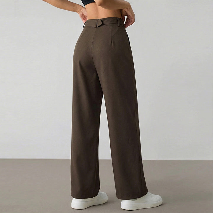 Damen Weit geschnittene Culotte mit dekorativem Gürtel und praktischen Taschen Drune