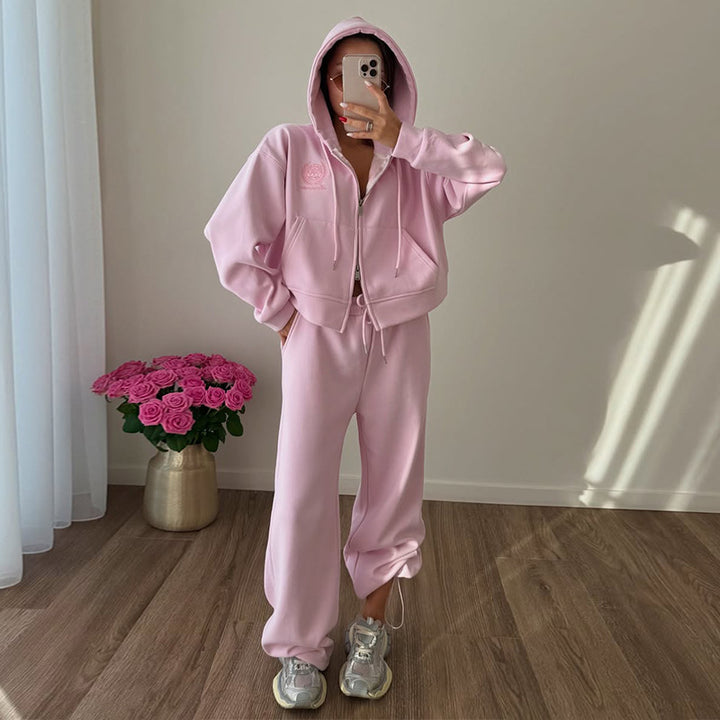 Damen lässiger Hoodie und Jogginghose Set Drune