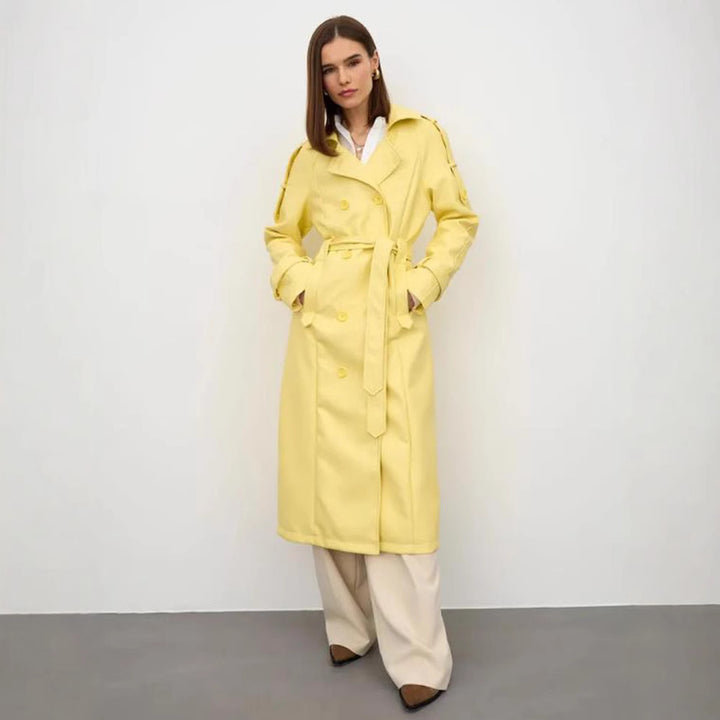 Damen modischer Trenchcoat mit Gürtel Drune